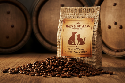 Whiskey Barrel Aged | Bold Smoky Single-Origin Beans – Wags & Whiskers Coffee Co. - Wags & Whiskers Coffee Co.